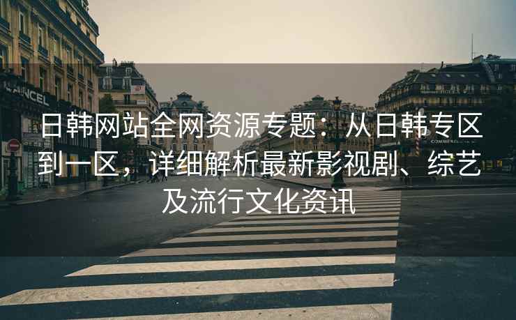 日韩网站全网资源专题：从日韩专区到一区，详细解析最新影视剧、综艺及流行文化资讯