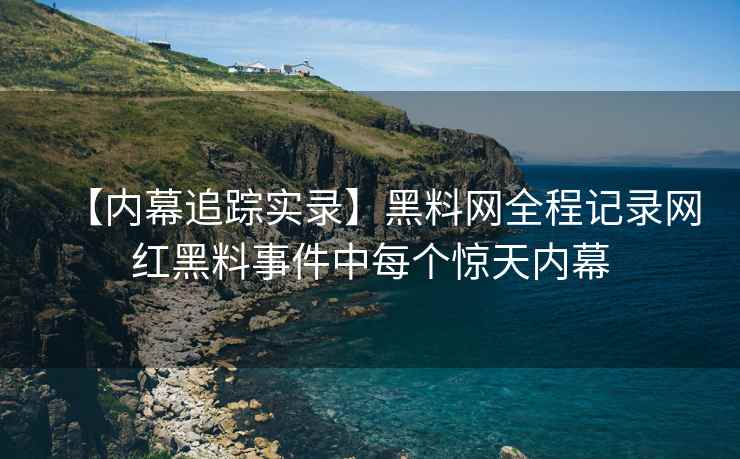【内幕追踪实录】黑料网全程记录网红黑料事件中每个惊天内幕