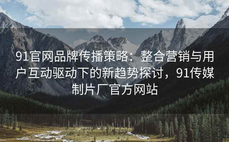 91官网品牌传播策略：整合营销与用户互动驱动下的新趋势探讨，91传媒制片厂官方网站