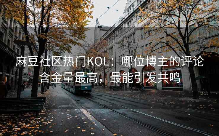 麻豆社区热门KOL：哪位博主的评论含金量最高，最能引发共鸣