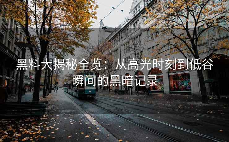 黑料大揭秘全览：从高光时刻到低谷瞬间的黑暗记录